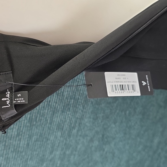 Lulus Vesna Black Mixed Media Strapless Maxi-Dress Size S - Picture 14 of 16